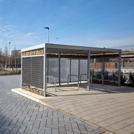 Valor Park Habitat Panel Shelter installed externally in a commercial setting